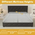 Bed Frame with Linen Upholstered Headboard, Platform Bed Frame, Queen, 4 Storage Drawers, Black