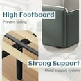 Bed Frame with Storage Drawers, Upholstered Headboard, Metal Support, King, Grey