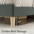 Fluest Full Bed Frame with Velvet Upholstered Headboard, Metal Support, No Box Spring Needed, Noise Free, Easy Assembly, Grey