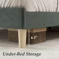 Fluest Twin Bed Frame with Velvet Upholstered Headboard, Metal Support, No Box Spring Needed, Noise Free, Easy Assembly, Grey