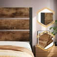 Lifezone Full Bed Frame with Rustic Vintage Wood Headboard and Footboard,Metal Support,Rustic Brown