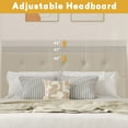 Bed Frame with Linen Upholstered Headboard, Platform Bed Frame, Queen, 4 Storage Drawers, Begie