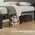 Fluest Queen Size Bed Frame with Headboard and Footboard,Metal Support,No Box Spring Needed, Grey