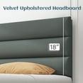 Bed Frame with Storage Drawers, Upholstered Headboard, Metal Support, Queen, Grey