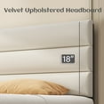 Bed Frame with Storage Drawers, Upholstered Headboard, Metal Support, King, Begie